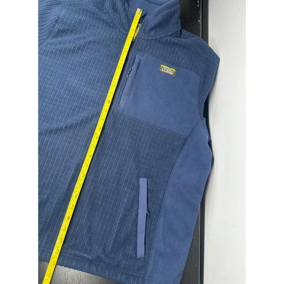 LL Bean Mountain Classic Windproof Fleece Quater Zip Jacket Blue Mens XL - Picture 5 of 6